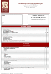 Umweltmedizinischer Fragebogen Männer